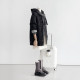 Spring and winter new variegated tweed coat coat college hooded age-reducing high-end Korean version women loose lazy high-end
