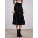 Mulan elegant elastic waist knitted printed skirt winter new temperament age-reducing pleated skirt knitted skirt