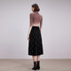 Mulan elegant elastic waist knitted printed skirt winter new temperament age-reducing pleated skirt knitted skirt