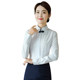 White short-sleeved shirt women's design stand-up collar shirt hotel front desk work clothes professional clothing ethnic style top plus velvet
