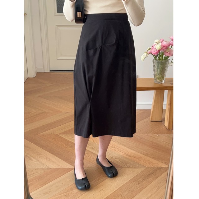 New summer style, Hong Kong style asymmetrical mid-high waist mid-skirt hip skirt skirt slit 0.27KG