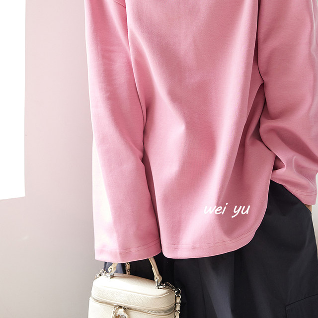 Weiyu large-size women's high-end top 2025 autumn new casual loose lazy style bottoming long-sleeved sweatshirt for women