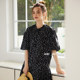 Weiyu large-size women's polka dot floral dress 2025 summer new loose skirt short-sleeved high-quality long skirt