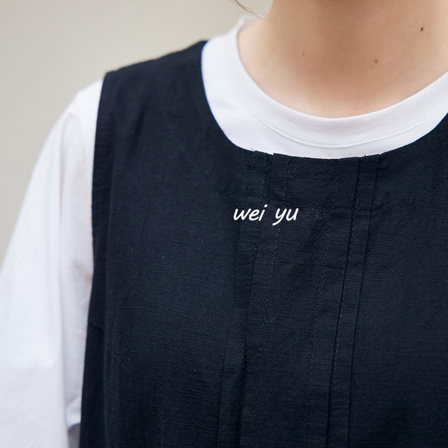 Weiyu large-size women's clothing, tied vest skirt on both sides 2025 summer new solid color layered dress literary and sweet