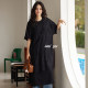 Weiyu large-size women's lace suspender dress 2025 summer new loose half-sleeved side-slit casual skirt
