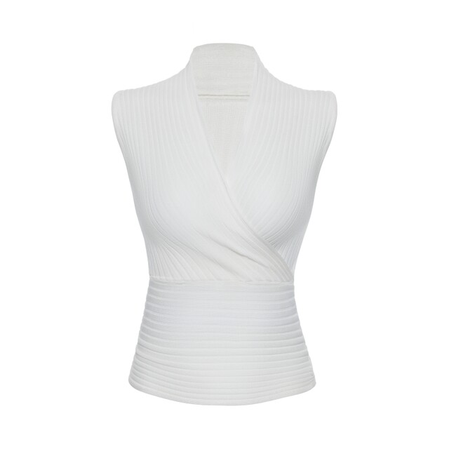 Sirui Korean temperament beauty cross vest temperament slim sexy V-neck versatile knitted sleeveless top T-shirt