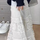 Women's 2025 Spring New French Solid Color Hook-Flower Hollow Long Skirt Loose and versatile age-reducing high-waisted skirt