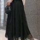 Mesh skirt for women 2025 spring new European station solid color high waist tulle skirt versatile fashionable age-reducing long skirt