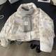 tie-dye down jacket for women 2024 winter new Korean version small loose thickened stand collar bread jacket short jacket