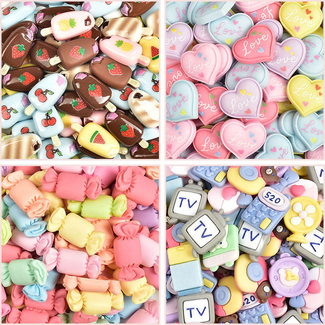 Resin accessories, blessing bag, self -made creamy glue mobile phone case DIY material bag handmade hair clip accessories patch
