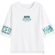 Mid-sleeved top three-quarter sleeve blue T-shirt women's short-sleeved 2024 new summer thin loose half-sleeved T-shirt
