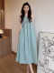 Sleeveless vest dress for women in summer 2025 new style of seaside vacation high-end halter neck sling beach skirt