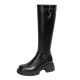Genuine leather FXSO Fangxiang 2025 autumn new high boots knight boots black thick sole high boots women's boots