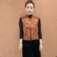 National style velvet splicing vest for women 2025 autumn new style young mother wear new Chinese style plate button waistcoat top