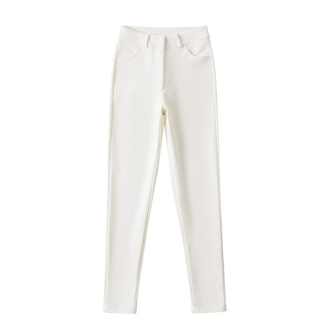 Basic elastic slim trousers, peach hips, high waist, small feet pants, slim tights, legs, nine-point pants