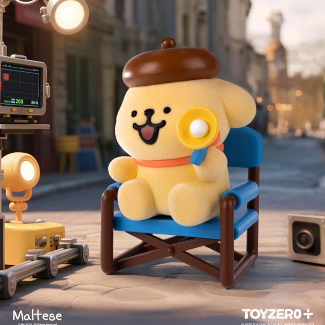 New genuine Maltese line puppy life theater blind box small golden retriever small white trendy toy flocking ornaments gift