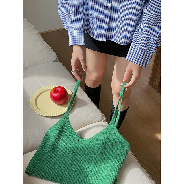 Geming Korean-style layered wool knitted suspenders for women's spring new pit vest J744B
