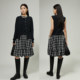 FANLE STUDIOS Autumn and winter retro MIU style flower bud mid skirt high waist temperament casual A-line plaid skirt