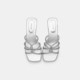Aokang Women's Shoes 2025 Summer Flip-Flops Crystal Square Heel Rhinestone Square Heels Thick Heel Sandals Delivered in Store