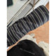 Two pieces dark gray brushed furry T-shirt striped sleeve spliced ​​loose long sleeve base shirt top for women
