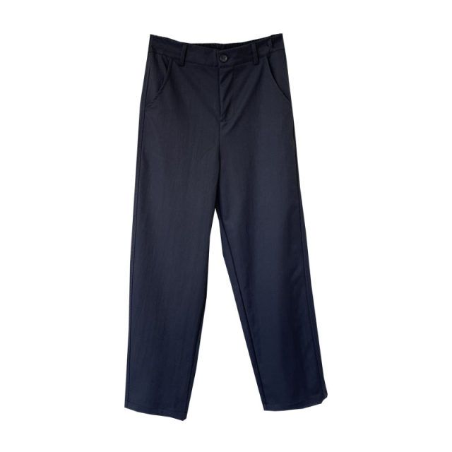 
High-end minimalist slim commuter suit casual pants for women in spring and summer wrinkle small nine-point straight-leg grandma pants
