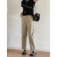 
High-end minimalist slim commuter suit casual pants for women in spring and summer wrinkle small nine-point straight-leg grandma pants