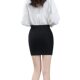 Spring and Autumn Professional hip-covered skirt stretchy slim-fitting pocket short skirt high waist skirt work step skirt women's black skirt

