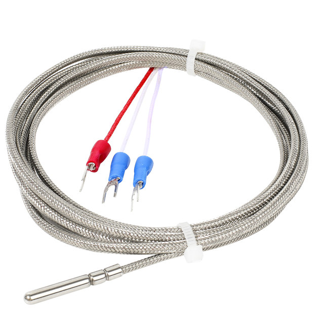 Pt100 temperature sensor probe rolled mouth package probe type temperature probe Pt100 platinum thermal resistance electric thermocouple