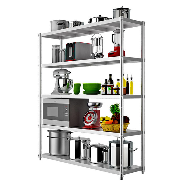 Stainless steel shelf storage rack floor-standing multi-layer household ...