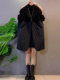 Fat Sister 2022 autumn and winter new large-size women's lapel woolen splicing coat style simple age-reducing jacket