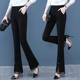 Drooping bell-bottom pants new 2025 spring fashionable high-waist slimming versatile lace spliced ​​trousers