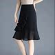 Chiffon skirt for women in summer new A-line fishtail skirt thin high-waisted slim and versatile ruffled hip skirt
