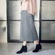 Yu Qingyan 2025 autumn and winter pocket skirt low waist rear slit wool skirt straight one-step skirt literary long skirt