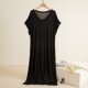 Modal V -neck short -sleeved long skirt Female summer thin cooling nightdress large size loose outer wearing casual skirt dress