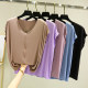 Modal Sleeveless T -shirt Female Summer Loose Loose Lesson Character Thin Models Slender and Weaving V -neck Version