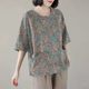 100% pure cotton round neck mid-cuff pocket T-shirt printed Korean style fashionable versatile loose women's high-end shirt for women