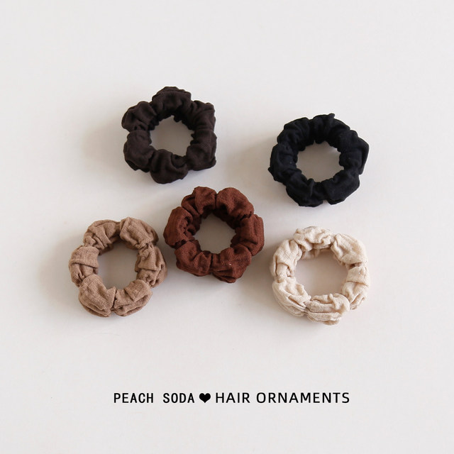 
Milk coffee style ~ high ponytail ball hair circle thick hair rope high elasticity and durable rubber band leather cover women's headband headwear