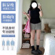Gray sports and casual skirt for women in summer, slightly fat big size sweatshirt dress with high waist slim small hip-covered short skirt
