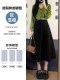 Suit skirt, high waist umbrella skirt for women in spring and autumn style, slightly fat, large size, slim and versatile, large A-line midi skirt