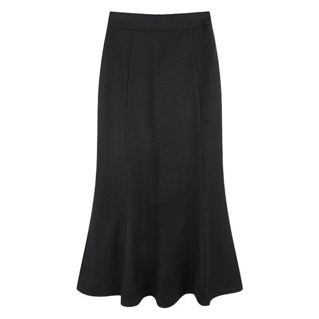 Interview commuting outfit fishtail skirt for women in autumn, slightly fat mm large size high waist belly cover suit hip mid-length skirt