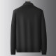 Fat man wears fake two-piece plus size shirt collar sweater for men plus fat jacquard solid color sweater casual long sleeves
