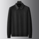 Fat man wears fake two-piece plus size shirt collar sweater for men plus fat jacquard solid color sweater casual long sleeves