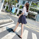 Polka dot short skirt for women in summer high waist strap zipper anti-exposure small retro hip cover chiffon a-line skirt
