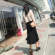 Black skirt female summer mid -length high -waisted high -waisted French retro obtrus oblivion, thin versatile loose A -line long skirt

