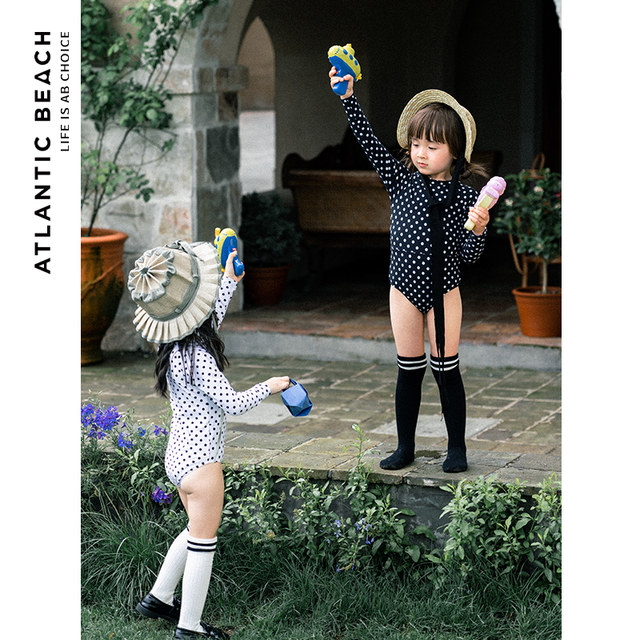 atlanticbeach children's swimsuit girls summer sun protection new style princess boys parent-child swimming trousers