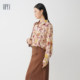 HPLY Hebili 24 autumn new women's hem tightening design short printed shirt jacket
