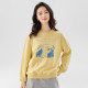 one more printed round neck sweatshirt for women 2025 spring and autumn loose women's clothing 2025 new top Korean style base shirt