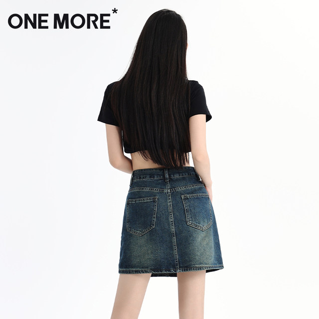 one more Wenmo denim short skirt for women in summer 2025 new skirt anti-exposure short skirt A-line hip skirt Y