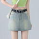one more high waist a-line skirt for women, summer slim and slim and anti-exposure denim short skirt hot girl hip-pack skirt
