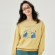 one more printed round neck sweatshirt for women 2025 spring and autumn loose women's clothing 2025 new top Korean style base shirt